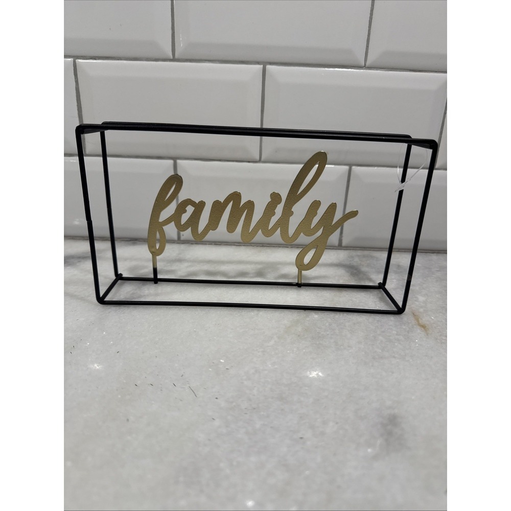 Cute Metal Black And Gold Family Sign